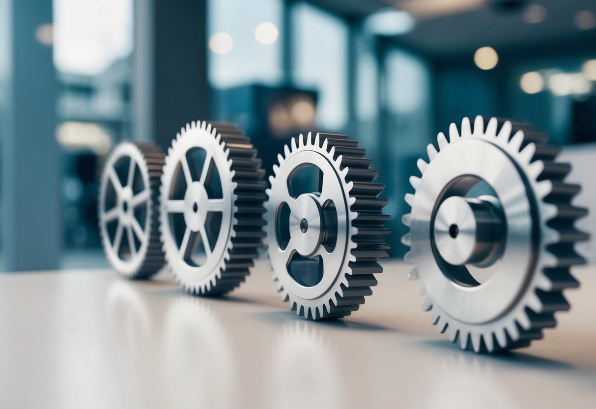 A series of interconnected gears turning smoothly, symbolizing the process of measuring success and refining approach in inbound marketing strategy